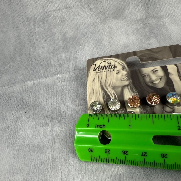 Vanity Multi-Color Stud Earrings Set Of 6 Pair Pierced Post Casual Collection - Picture 7 of 16